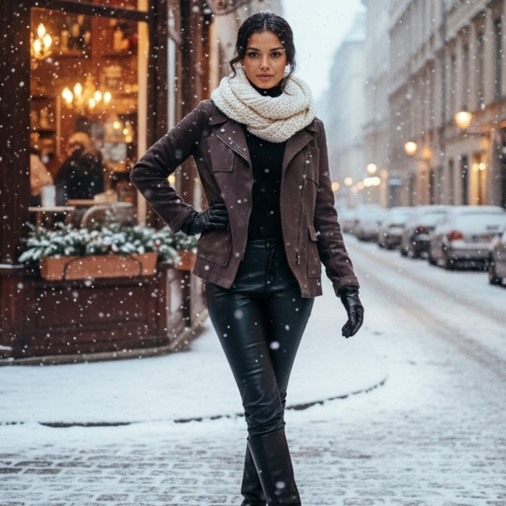 CAbi Women's Chocolate Brown/Olive Utility Jacket Side Zip Povkets Size L